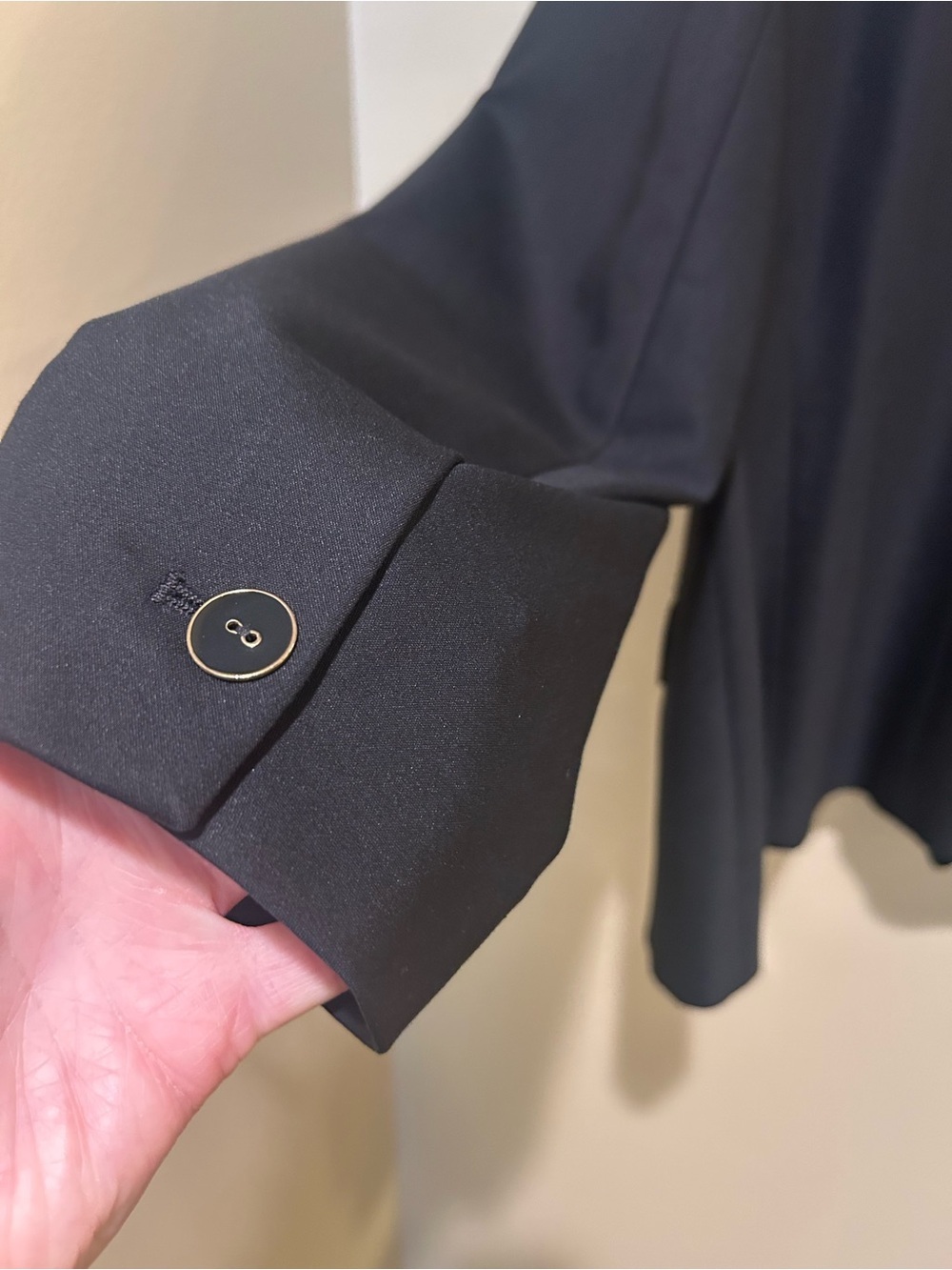 Chico's Black Blazer with Striped Lining with Gold Zip Pocket Size XL - Picture 7 of 8
